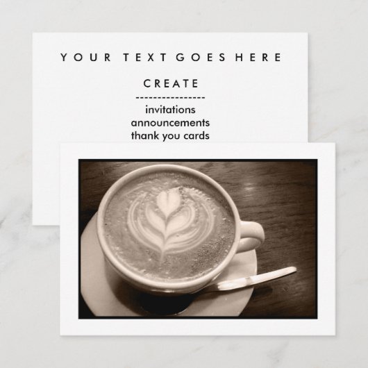 コーヒー好き 招待状 (正面/裏面)