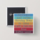コーヒー好き 缶バッジ (正面&裏面)