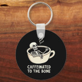 コーヒー好きBon Skeletonにおもしろいカフェインした キーホルダー (正面)
