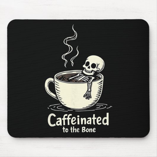 コーヒー好きBon Skeletonにおもしろいカフェインした マウスパッド (正面)