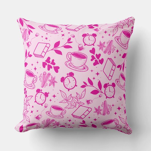 コーヒー好モダンきヴィンテージモダンピンパターン クッション (正面)