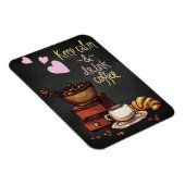 コーヒー好保き穏やかでコーヒーを飲む マグネット (右側)