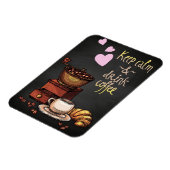 コーヒー好保き穏やかでコーヒーを飲む マグネット (左側)