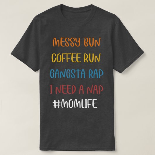 コーヒー好走きのMoに最適なメッシーパンラップの昼寝 Tシャツ (デザイン正面)