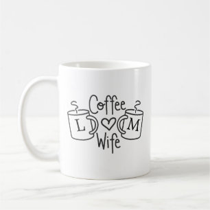 コーヒー妻ラブモノグラムマグ コーヒーマグカップ