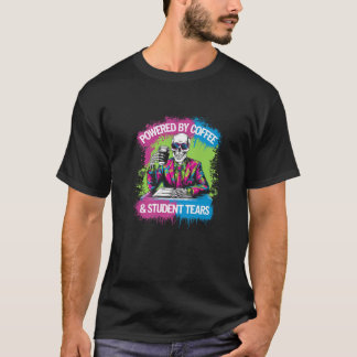 コーヒー学生涙スケルトン先生C Tシャツ
