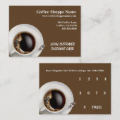 コーヒー専門店ビジネスおよびパンチカード ロイヤリティカード (正面/裏面)