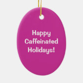 コーヒー小妖精や小人および熱狂するなドーナツ小妖精や小人 セラミックオーナメント (裏面)