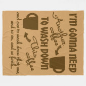 コーヒー崇敬のカフェインのユーモア フリースブランケット (正面(横))