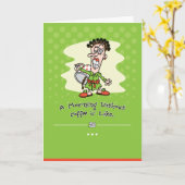 コーヒー常習者のバースデー・カード カード (黄色い花)