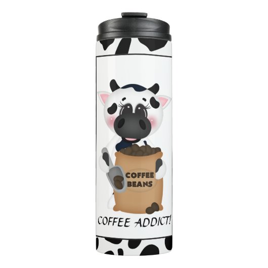 コーヒー常習者牛かわいいタンブラー タンブラー (正面)