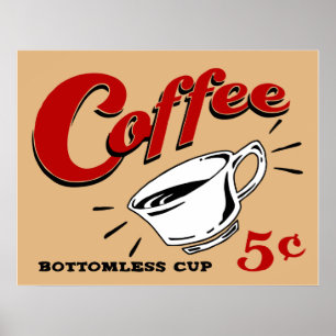 コーヒー底なしのコップ ポスター