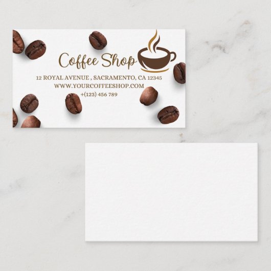 コーヒー店 名刺 (正面/裏面)