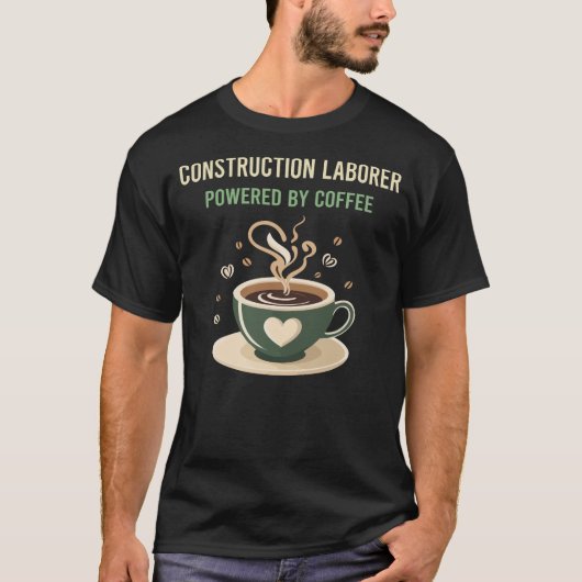 コーヒー建築労働者で動く Tシャツ (正面)