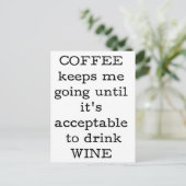 コーヒー引用文おもしろい-. ポストカード (スタンド正面)