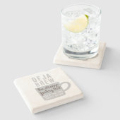 コーヒー引用文のDejaのおもしろいな醸造物 ストーンコースター (横)