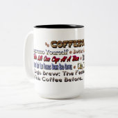 コーヒー引用文ユーモアのマグカップ ツートーンマグカップ (正面左)