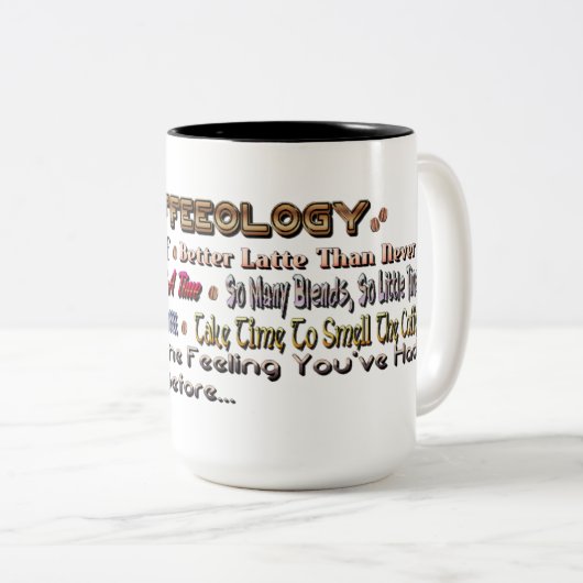 コーヒー引用文ユーモアのマグカップ ツートーンマグカップ (正面右)