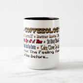 コーヒー引用文ユーモアのマグカップ ツートーンマグカップ (中央)