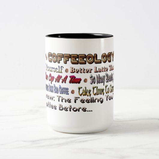 コーヒー引用文ユーモアのマグカップ ツートーンマグカップ (中央)