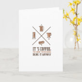 コーヒー引用文 カード (黄色い花)