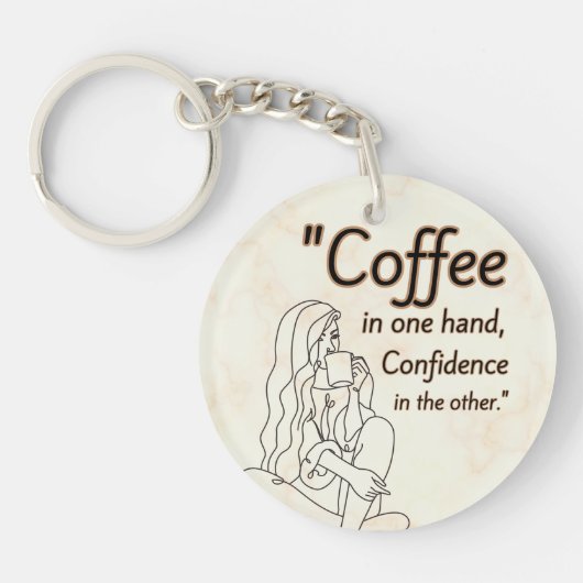 コーヒー引用文 キーホルダー (正面)