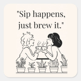 コーヒー引用文 スクエアシール