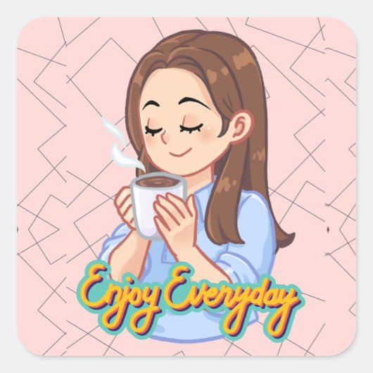 コーヒー引用文 スクエアシール (正面)