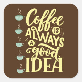 コーヒー引用文 スクエアシール