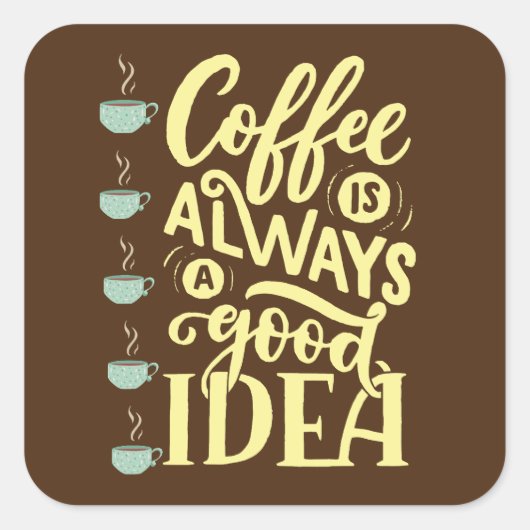 コーヒー引用文 スクエアシール (正面)