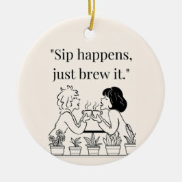 コーヒー引用文 セラミックオーナメント