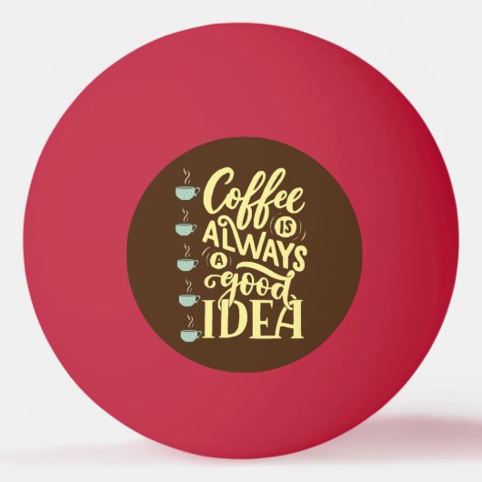 コーヒー引用文 卓球ボール (正面)
