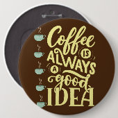 コーヒー引用文 缶バッジ (正面&裏面)