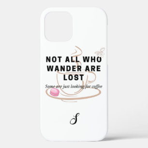 コーヒー引用文Monogramを探す iPhone 12ケース