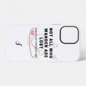 コーヒー引用文Monogramを探す iPhoneケース (裏面横)