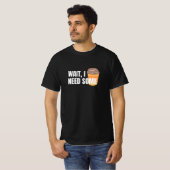 コーヒー待ってた – 濃い色用おもしろデザイン Tシャツ (正面フル)