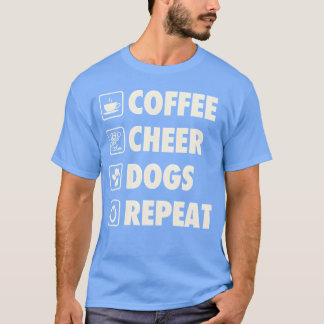 コーヒー応援犬の繰り返し犬ママ友人 Tシャツ