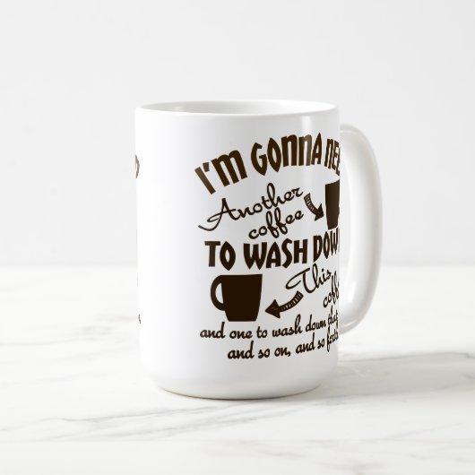 コーヒー忠誠のこっけいなカフェインのタイポグラフィ コーヒーマグカップ (正面右)