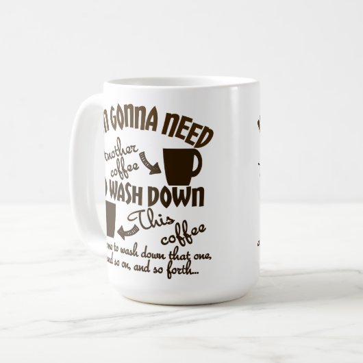 コーヒー忠誠のこっけいなカフェインのタイポグラフィ コーヒーマグカップ (正面左)