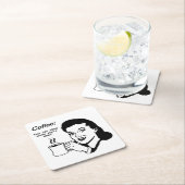 コーヒー恋人のおもしろいな正方形のコースター スクエアペーパーコースター (インサイチュ)