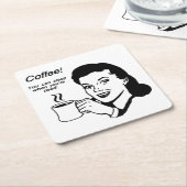 コーヒー恋人のおもしろいな正方形のコースター スクエアペーパーコースター (アングル)