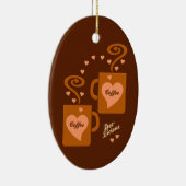 コーヒー恋人のオーナメントは、カスタマイズ セラミックオーナメント (右)