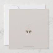 コーヒー恋人は日付を救います: クリームのフェルトの紙 セーブザデート (裏面)