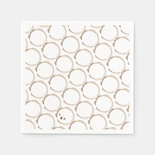 コーヒー恋人リングや輪ブラウンホワイトアーティザンおもしろい スタンダードカクテルナプキン (正面)