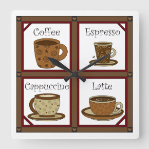 コーヒー恋人 スクエア壁時計