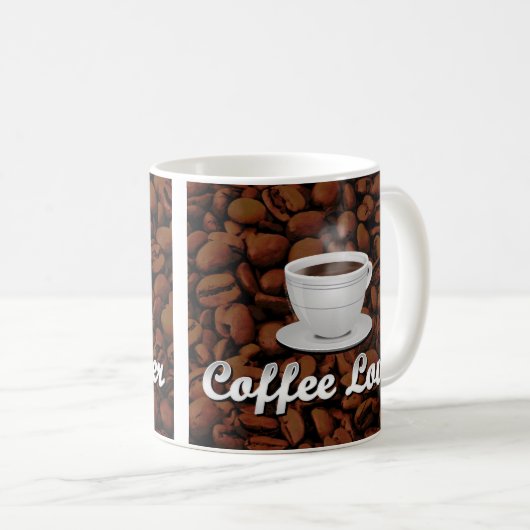 コーヒー恋人、白いコップまたはブラウンの豆 コーヒーマグカップ (正面右)