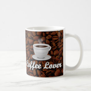 コーヒー恋人、白いコップまたはブラウンの豆 コーヒーマグカップ