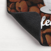 コーヒー恋人、白いコップまたはブラウンの豆 マウスパッド (コーナー)