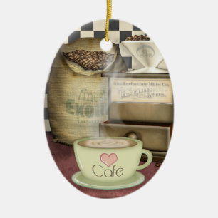 コーヒー恋人Café セラミックオーナメント