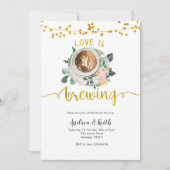 コーヒー愛がブライダルシャワーの招待状に 招待状 (正面)